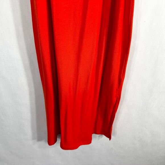J Crew Medium Dress Strappy Knit Midi Vibrant Orange Spaghetti Strap Sun 107‎ - Picture 8 of 16